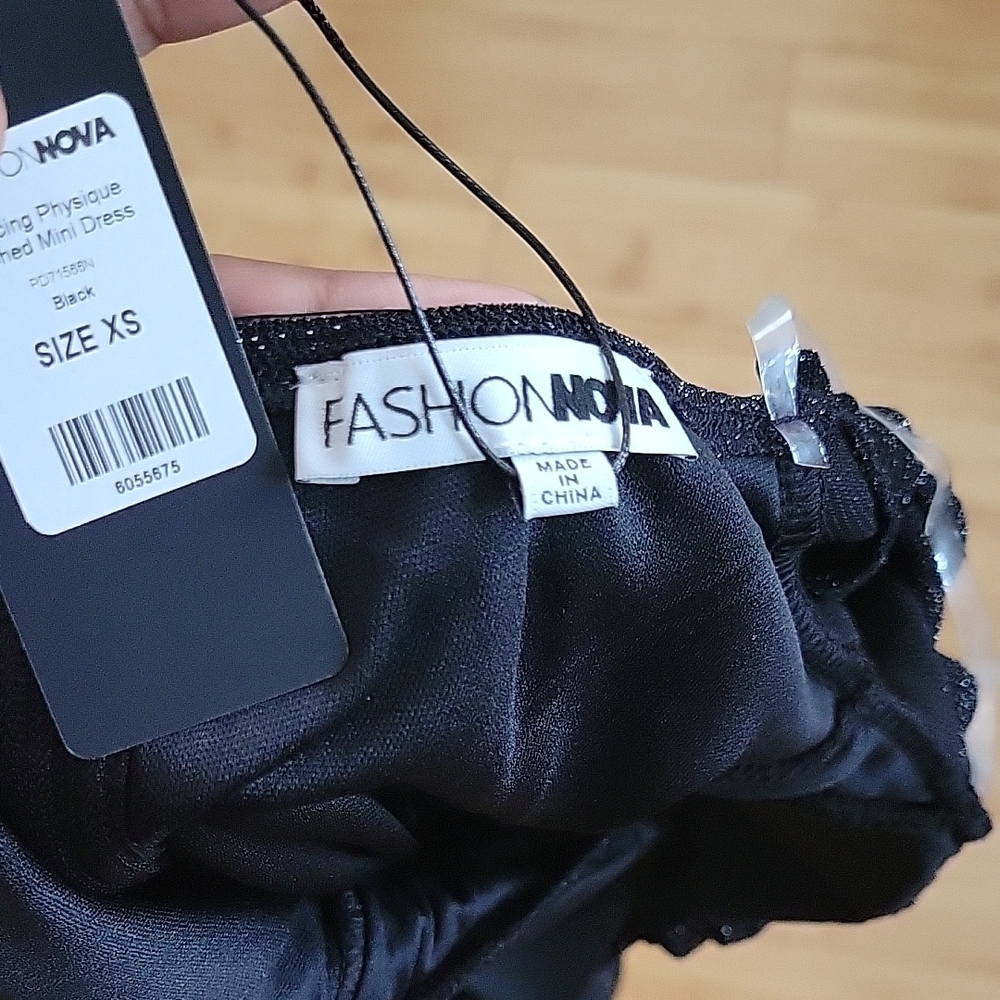 Fashion Nova Black Cap Sleeve Mini Dress XS - Picture 4 of 7